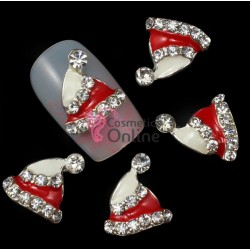 Decoratiuni 3D Metalice 201 Caciulite Rosii cu Stras 